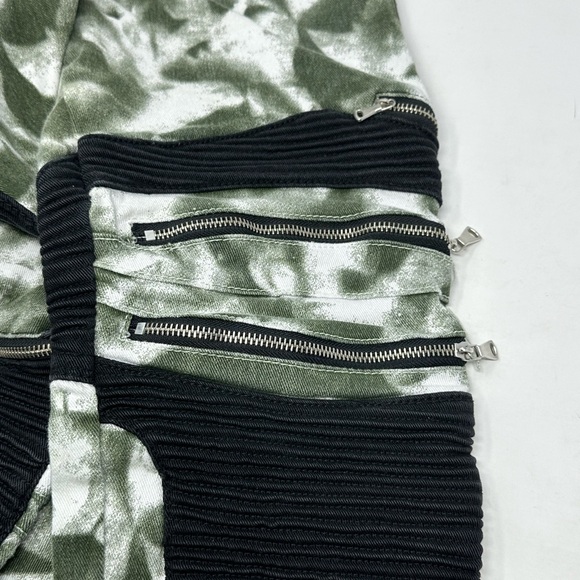 Argonaut Nation Mens Jeans 36x34 Green Camo Tie Dye Denim Zipper Ribbed Pants X5 - Picture 6 of 6